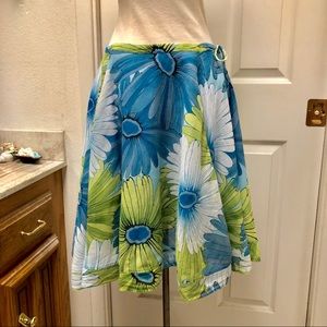 Joie Cotton/Linen Drawstring Waist Full Skirt Sz 8